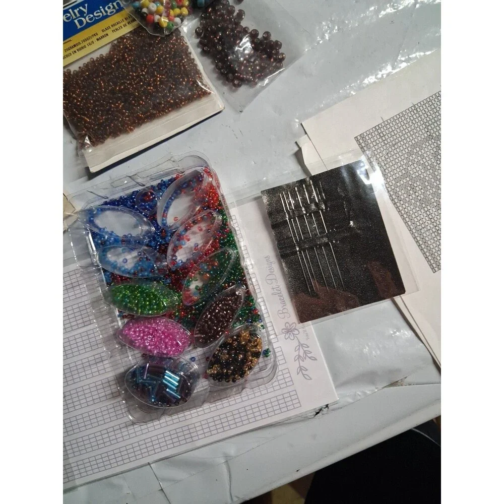 Massive  Bead Loom And Beads Lot 2 Bead Looms And Tons Of Beads Glass And More
